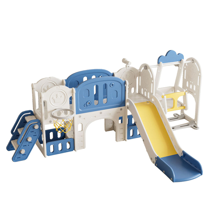Toddler Slide Kids Playground With Basketball Hoop And Swing