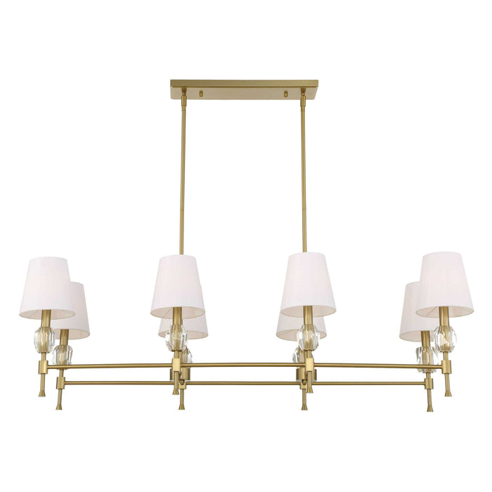 Arques - 8 Light Linear Chandelier - White / Gold