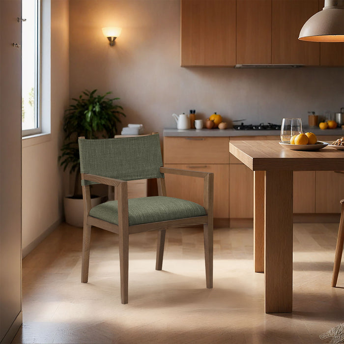 Avon - Linen Textured Performance Fabric Dining Arm Chair