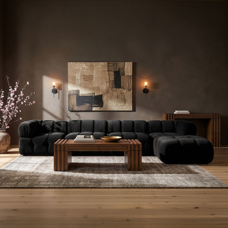 Orin - Fabric Velvet 5 Piece Modular Sectional