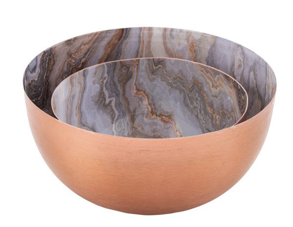 Agate & Copper Bowl | Set of 2