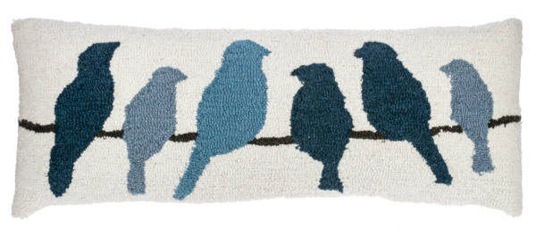 Punch Hook Birds on a Wire Lumbar Pillow