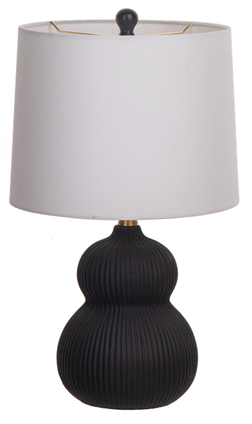 Black Ribbed Accent Lamp