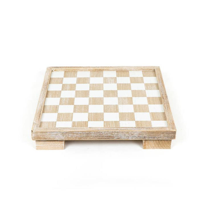 Wood Checker Board Set w/Storage | 12x12x2