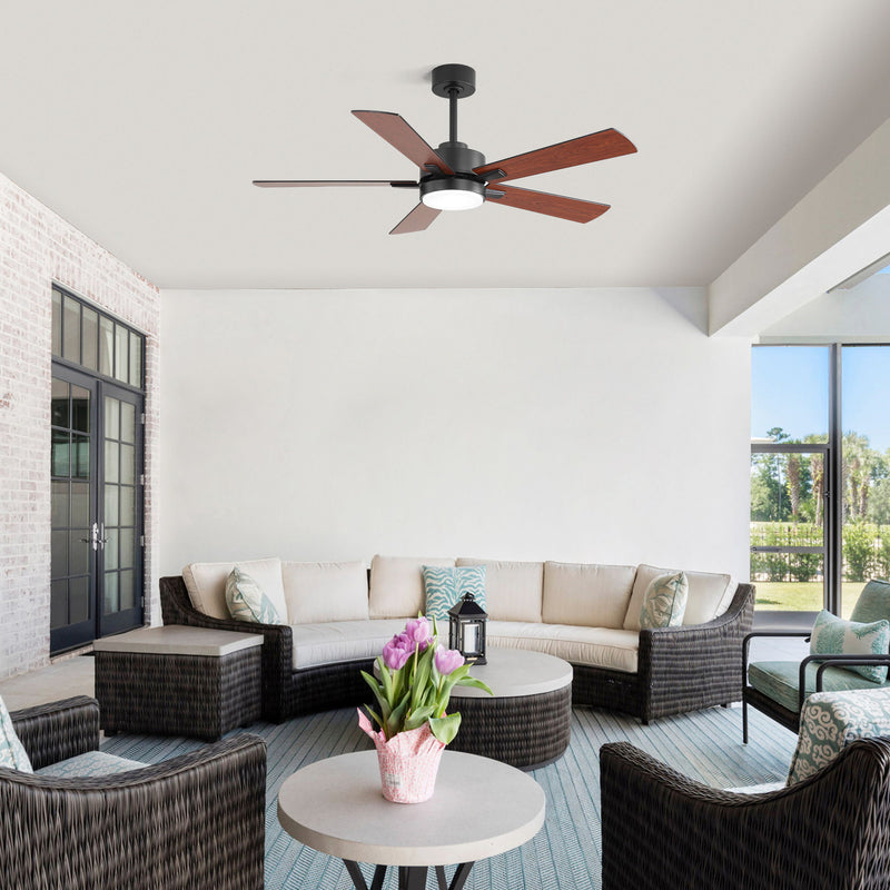 Reversible DC Motor Ceiling Fan With Dimmable LED Light For Living Room