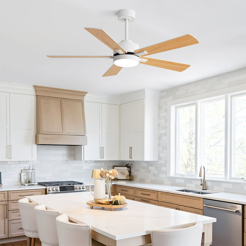 Reversible DC Motor Ceiling Fan With Dimmable LED Light For Living Room