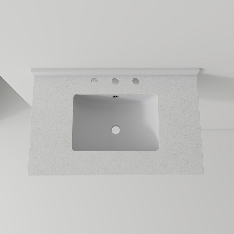 Basin Sink, 0.6" Ultra Thin Profile, Triple Faucet Holes