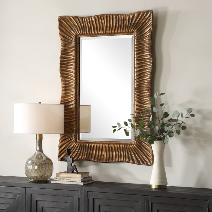 Emerson - Scalloped Antique Gold Mirror