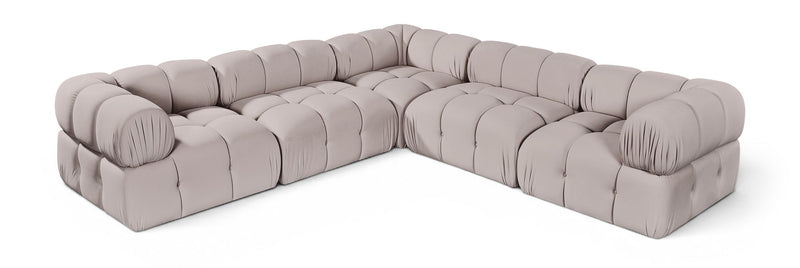 Orin - Velvet 5 Piece Modular Corner Sectional