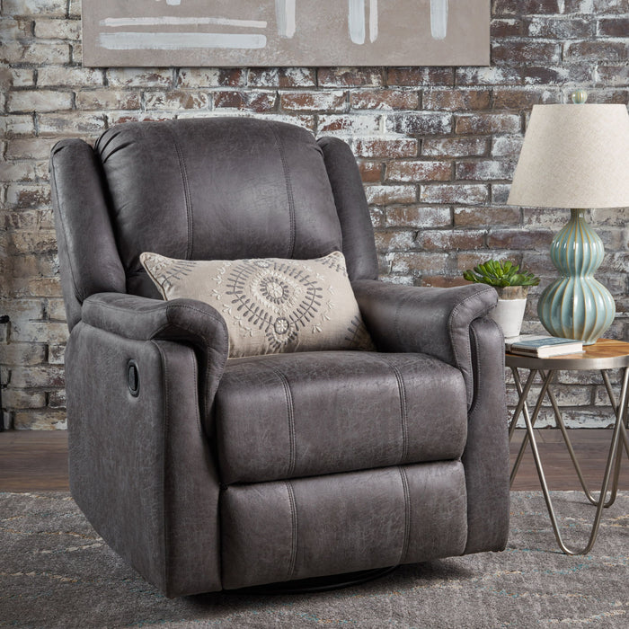 Contemporary Glider Recliner With Swivel Function