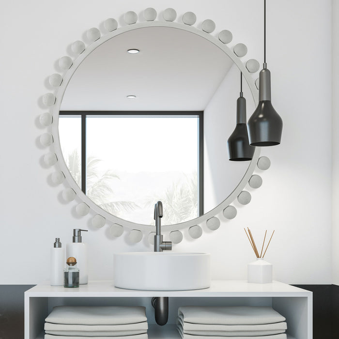 Cyra - Round Mirror - White