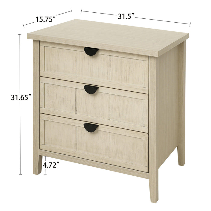 3 Drawer Cabinet, For Bedroom - Natural