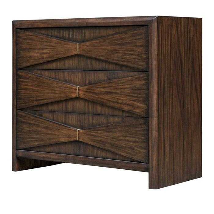 Bowtie - 3 Drawer Mid-Century Chest - Dark Brown