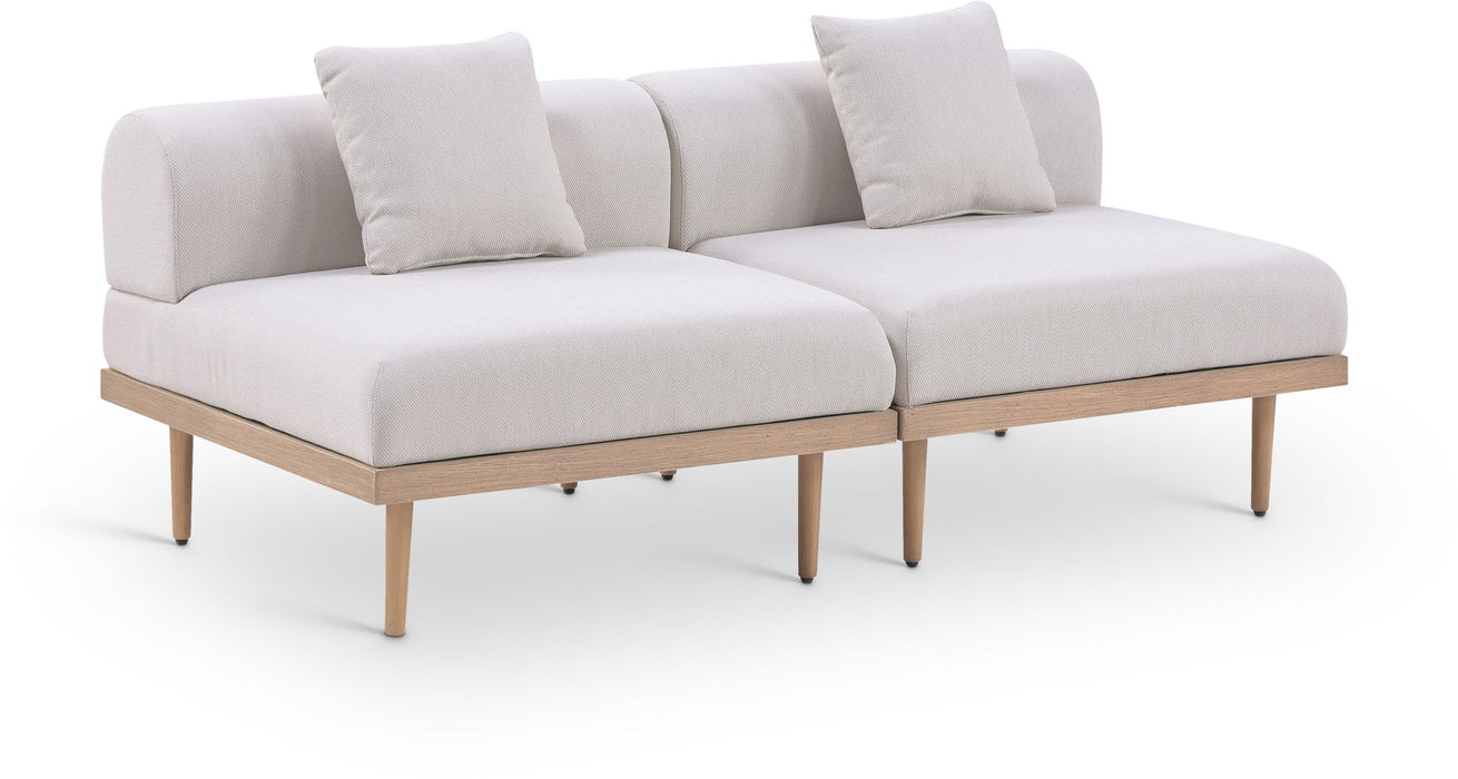 Laguna - 2 Piece Resilient Water Resistant Fabric 71" Outdoor Patio Armless Modular Loveseat