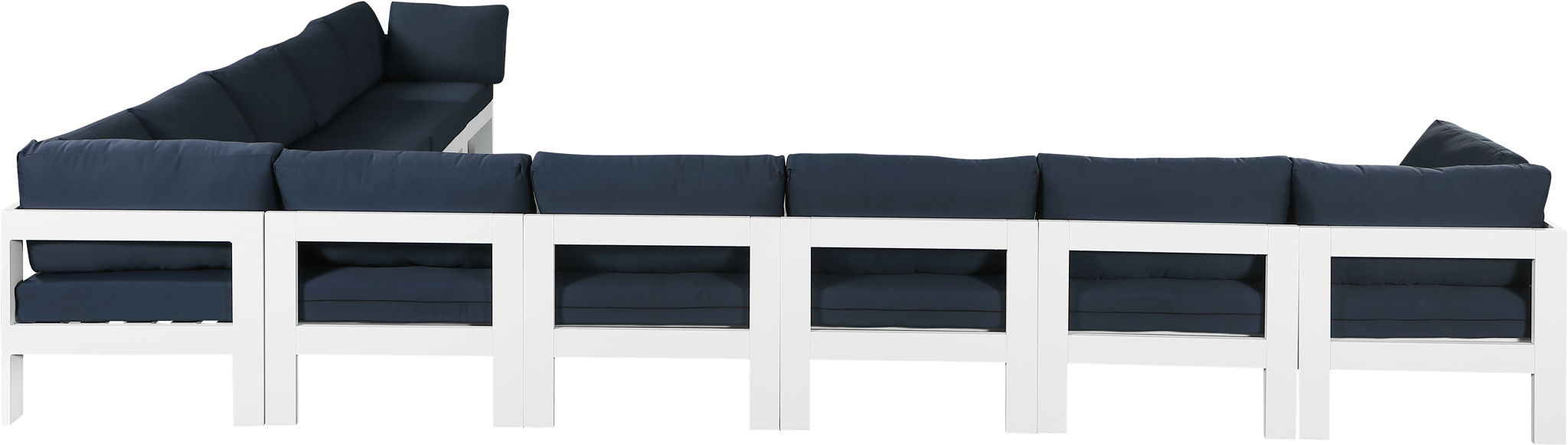 Nizuc - Outdoor Patio 10 Piece Modular Sectional With White Frame