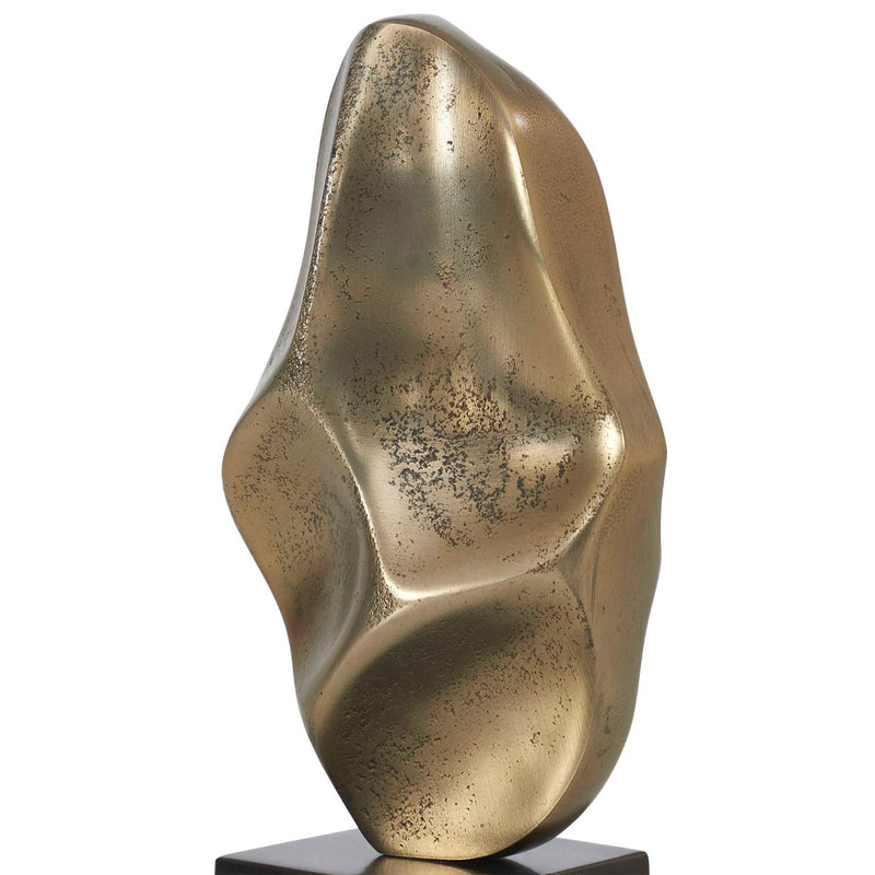 Fluid Geometry - Sculptures (Set of 2) - Black,Gold