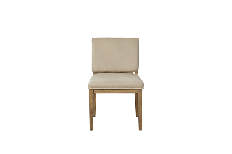 Elure - Leather Soft Back Chair (Set of 2) - Latte
