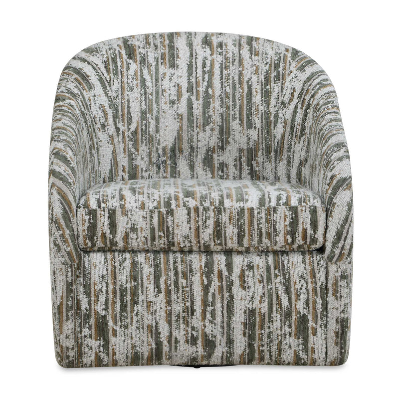 Mari - Boucle Swivel Chair - Green / White