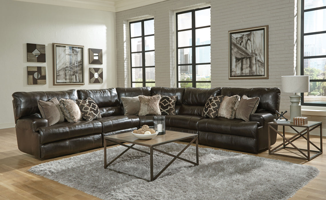 Como - Italian Leather Match Reclining Sectional