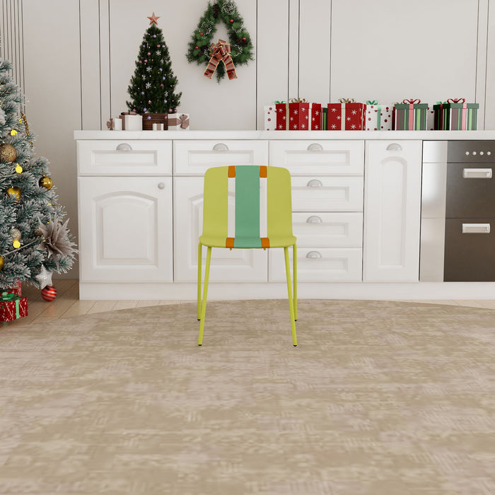 Modern Striped Blocking Single Chairs, Waterproof And Fade Resistant (Set of 4)