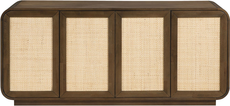 Windsor - Solid Wood And Brown Cane Sideboard / Buffet - Brown