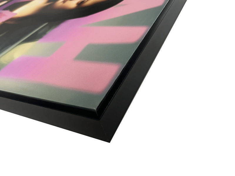 Blush Refrain Hand-Embellished Canvas In Frame - Black / Pink