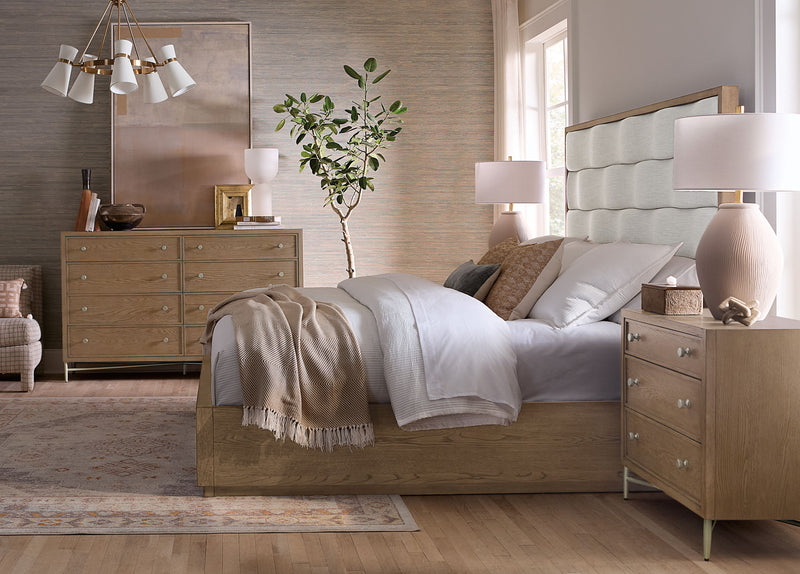Sonnet - Eight-Drawer Dresser - Dark Gray / Light Brown