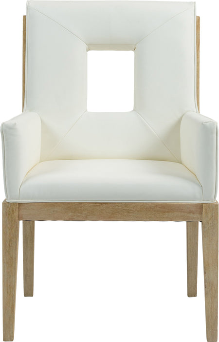 Gwendolyn - Faux Leather Dining Arm Chair With Natural Frame