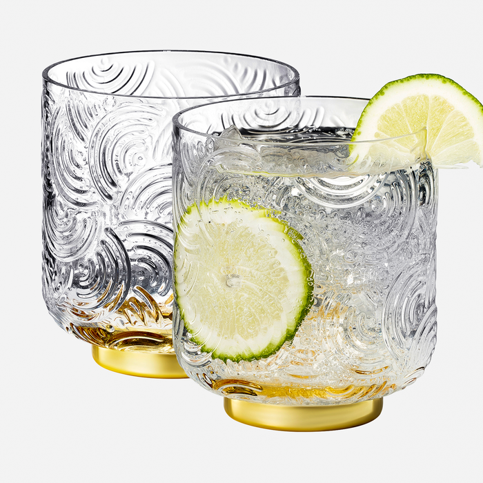 Gatsby Lowball Drinking Glassware | Set of 2 (13 OZ)