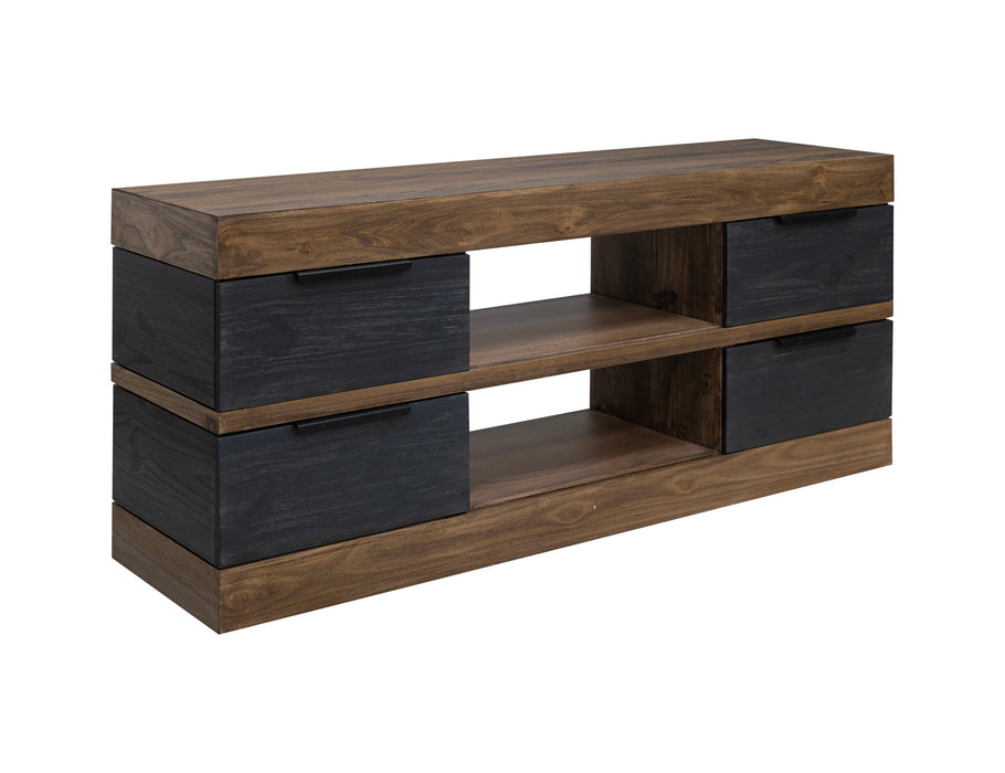 Tuxedo - TV Stand - Satin Black / Brown