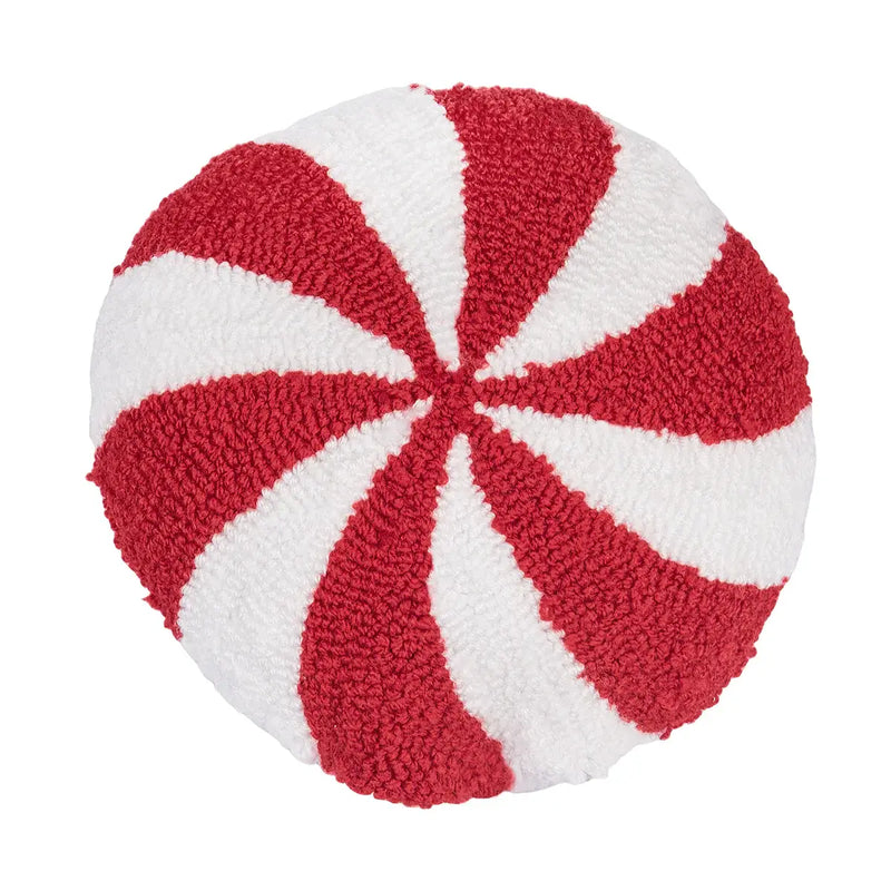 Christmas Peppermint Shaped Throw Pillow