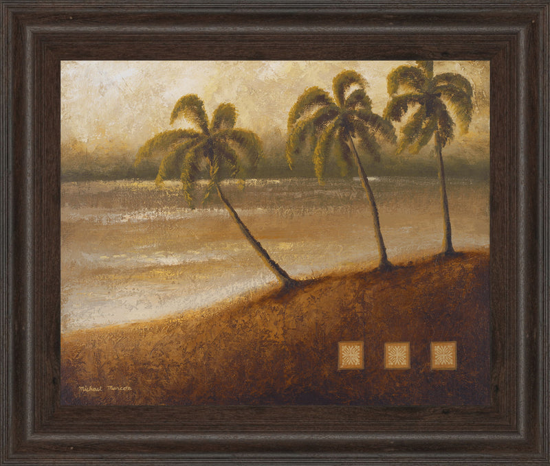 Tropical Escape Il By Michael Marcon - Framed Print Wall Art - Light Brown
