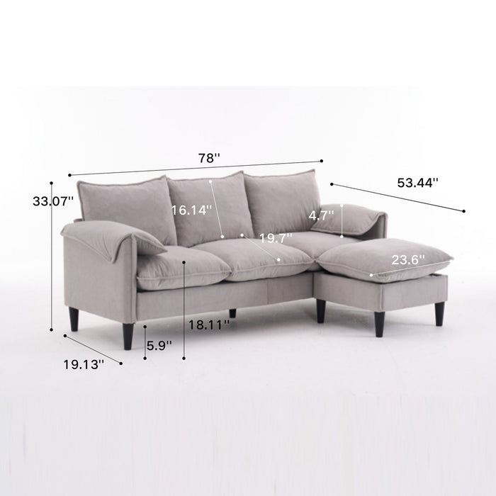 Convertible Combination Sofa With Footstools With Storage