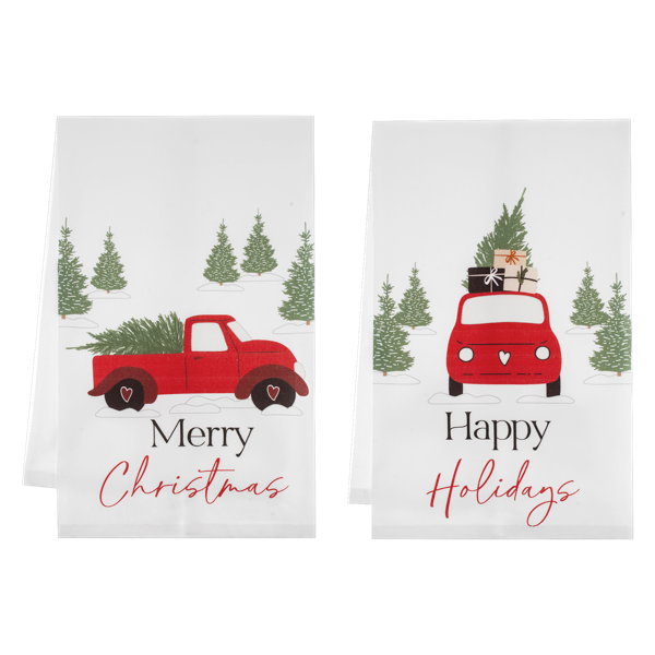 Christmas Truck or Car Tea Towel