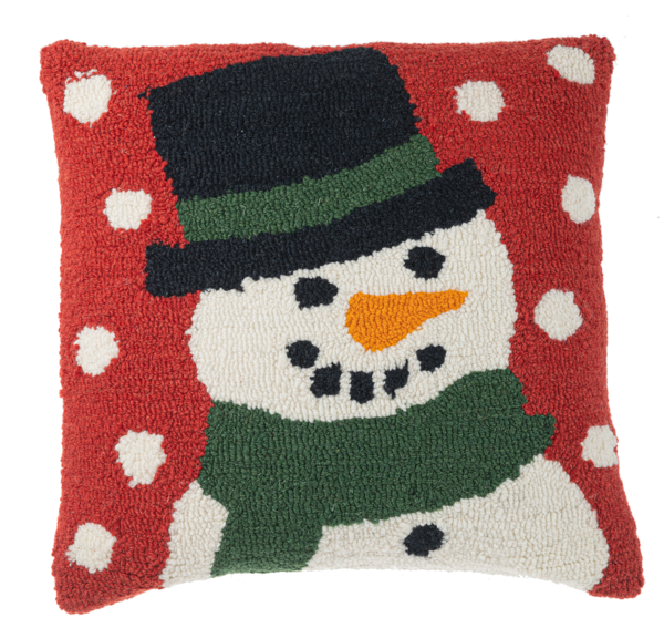 Punch Hook Snowman Pillow