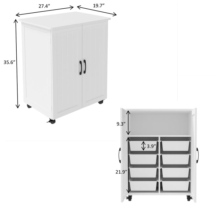 Sturdy Storage Cabinet With Large Capacity For Living Room, Bedroom, Kitchen - White