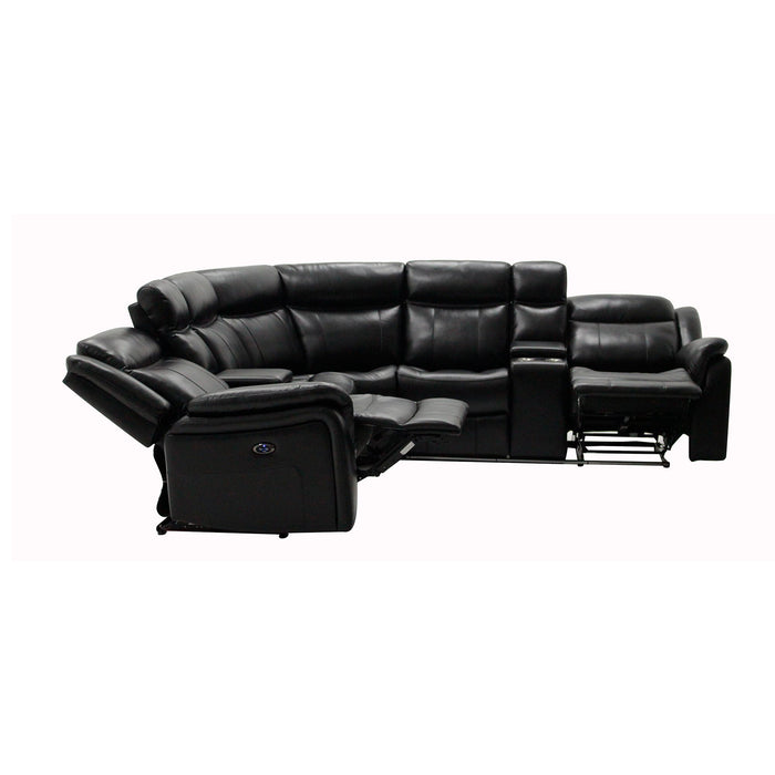 Jupiter - Leather Sectional - Black