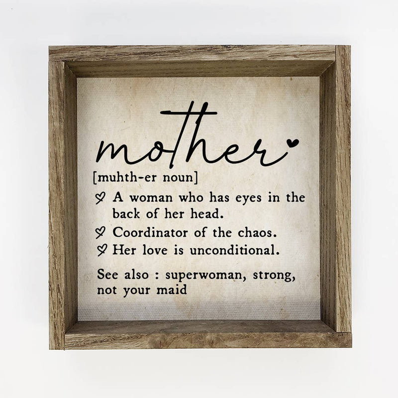 Mother Funny Definition - Mother Word Canvas Art - Framed