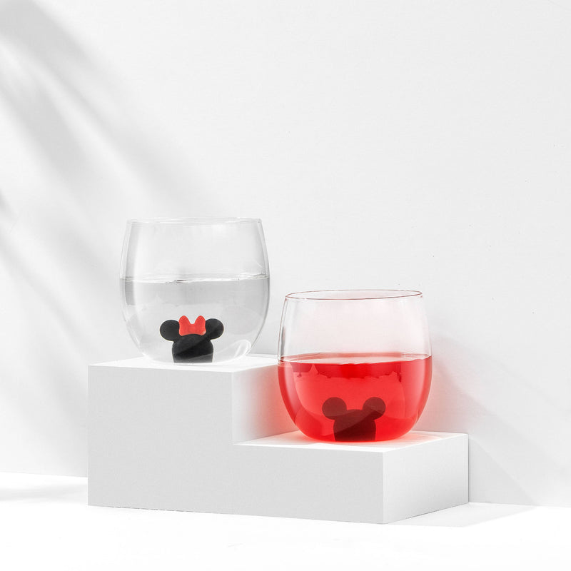 Disney Mickey Mouse & Minnie Icon Drinking Glass | Set of 2