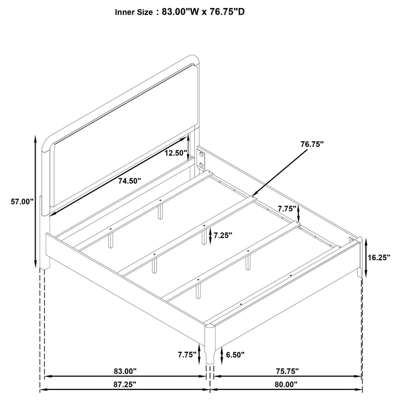 Eastern King Panel Bed - Walnut