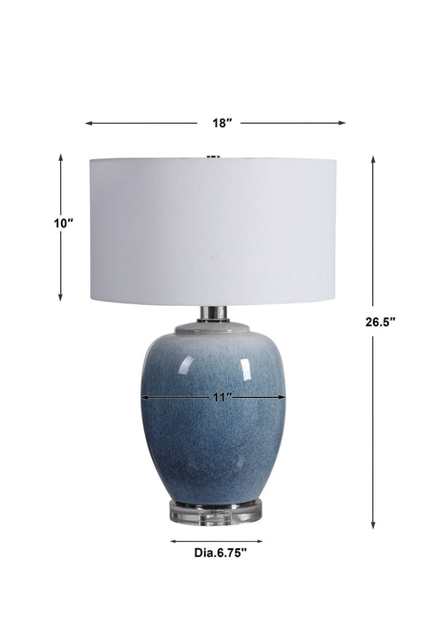Blue Waters - Ceramic Table Lamp - Blue