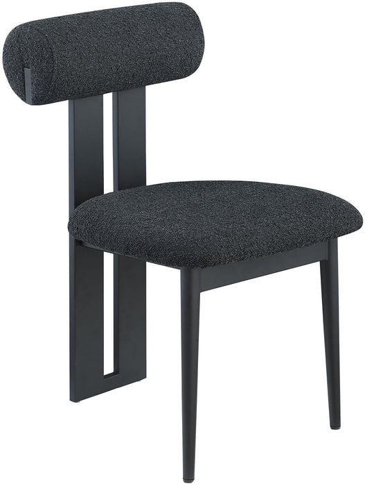 Dario - Boucle Dining Chair With Black Frame (Set of 2)