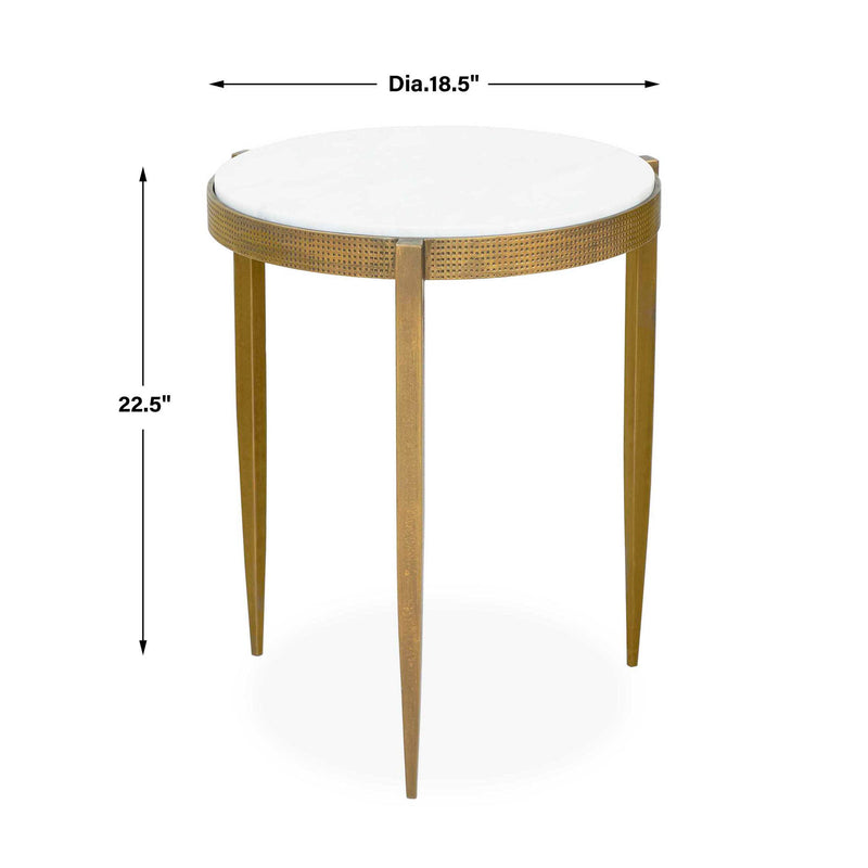 Ocilla - Accent Table - Brass,White