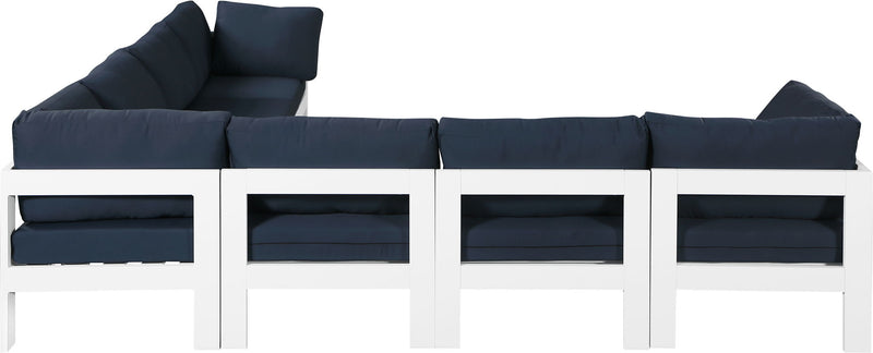Nizuc - Outdoor Patio 7 Piece Modular Sectional With White Frame