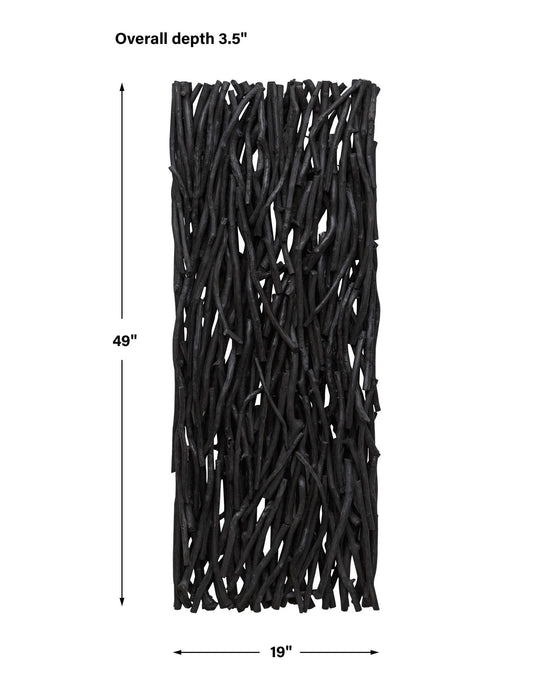 Gathered Teak - Wood Wall Decor - Black