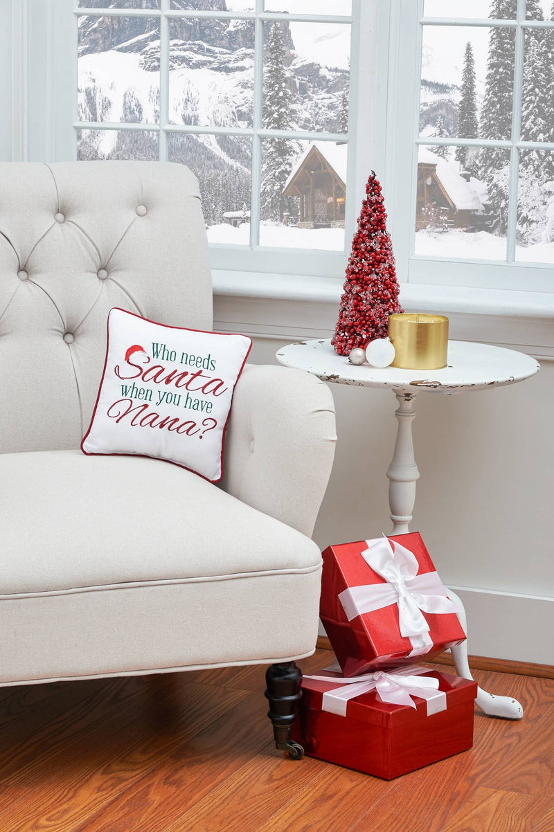 Who Needs Santa? Embroidered Gift Pillow