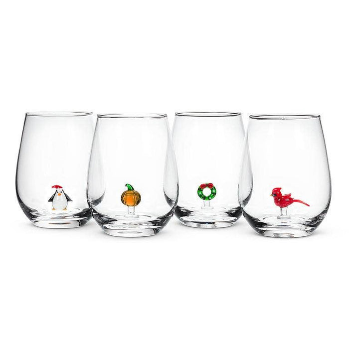 Penguin Stemless Wine Glass