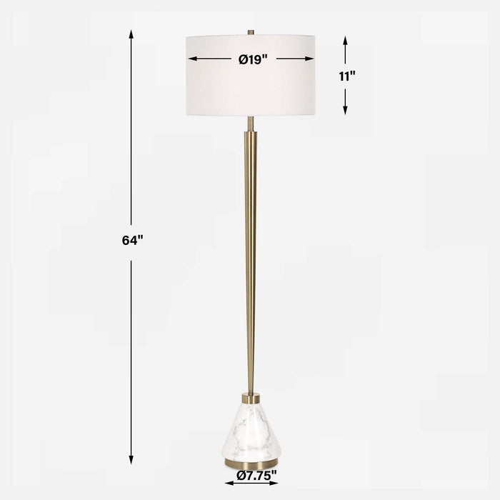 Curran - Tapered Metal Floor Lamp - White