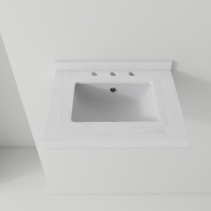 Basin Sink, Triple Faucet Holes, 2" Thick Rim, Sink Only