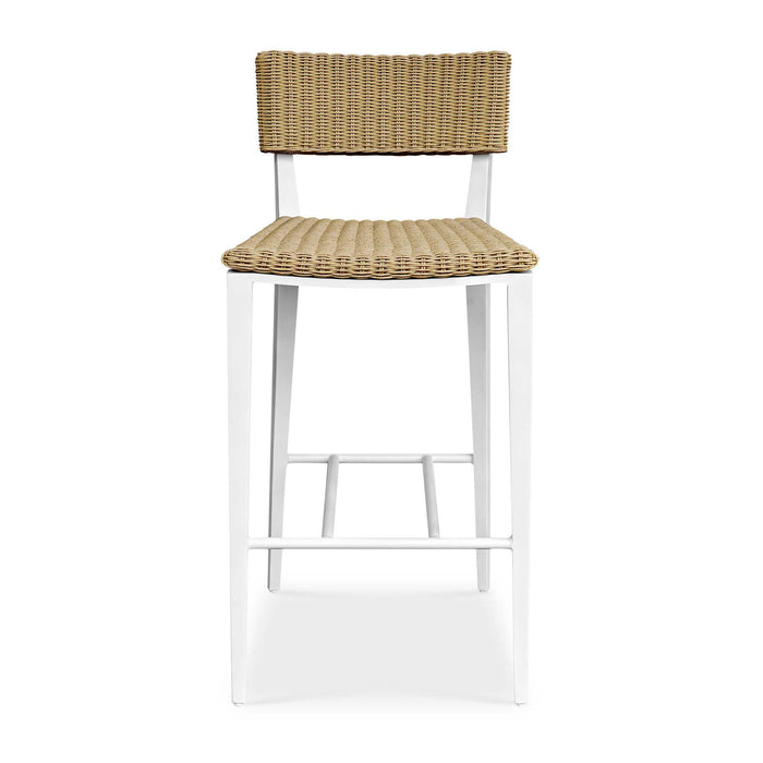 Calbas - Outdoor Bar Stool - White / Woodtone